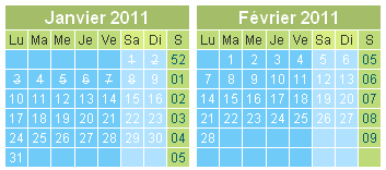 T�l�charger le mod�le de calendrier